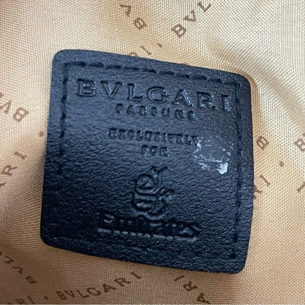 BVLGARI Parfums Emirates Zip Pouch Bag Make-Up Toiletries Travel Clutch black